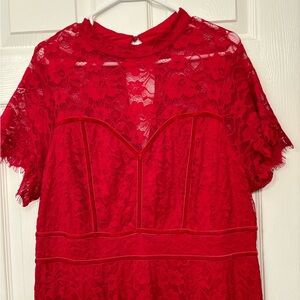 Torrid Red Lace Dress